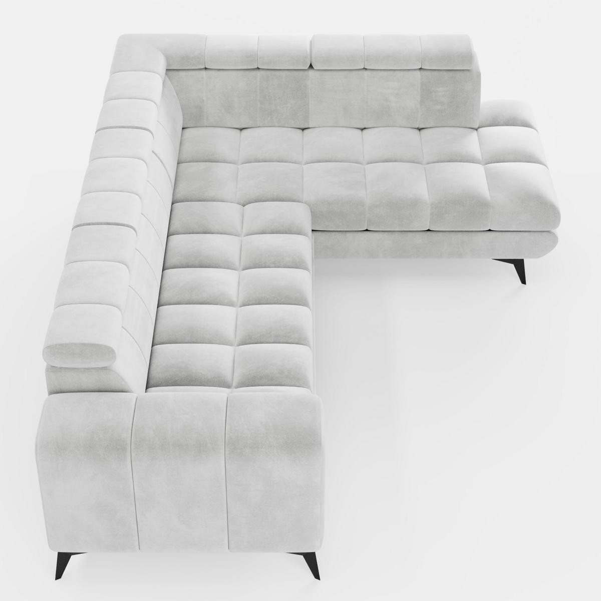 ECKSOFA CANDY CANE Rechts Gelb Velours-Stoff mit Schlaffunktion und Bettkasten - Gelb, Textil (264/192cm) - Barchello