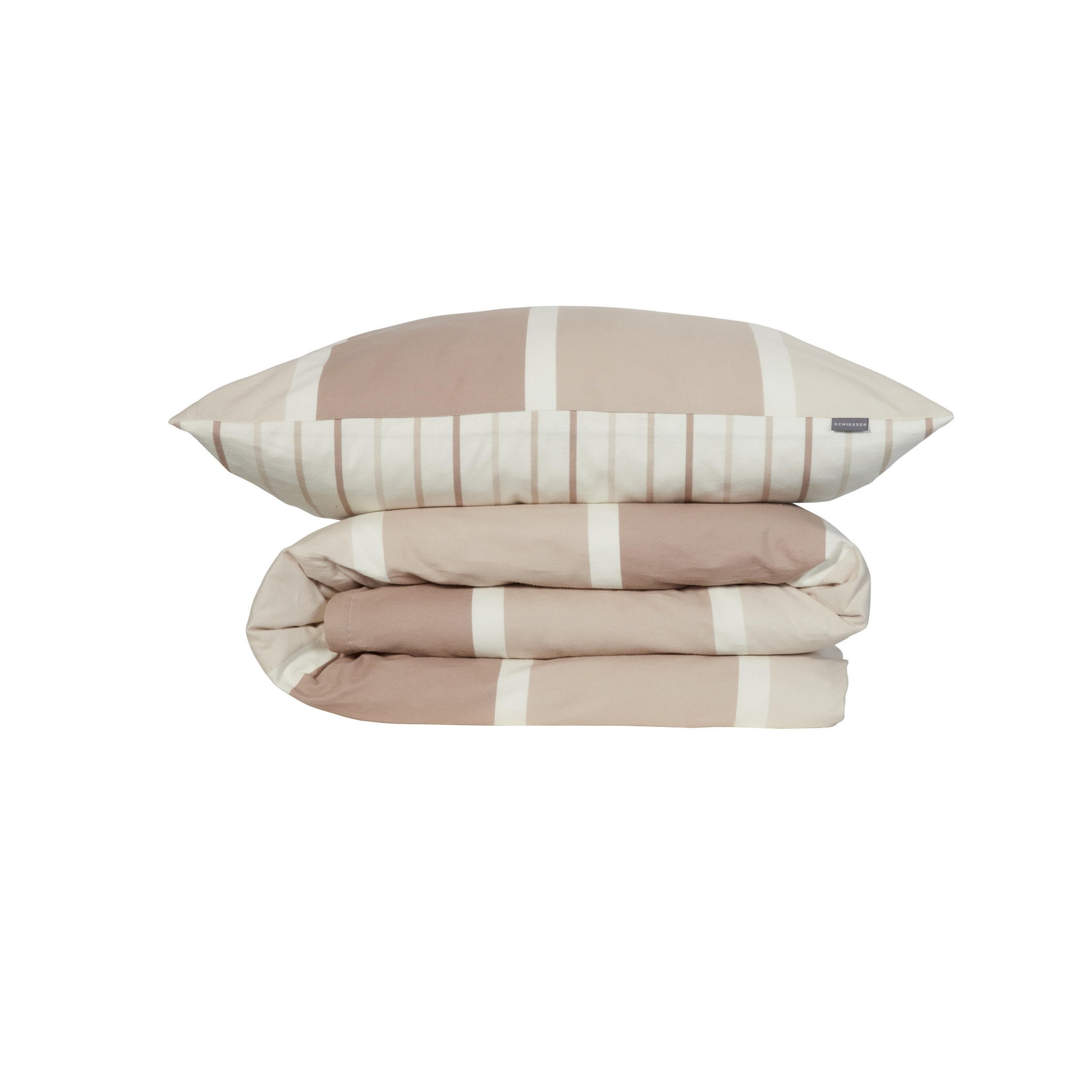 BETTWÄSCHESET Brody - Feinbiber - 2-teilig - 135 x 200 cm - Taupe - Taupe, Textil (135/200cm) - SCHIESSER