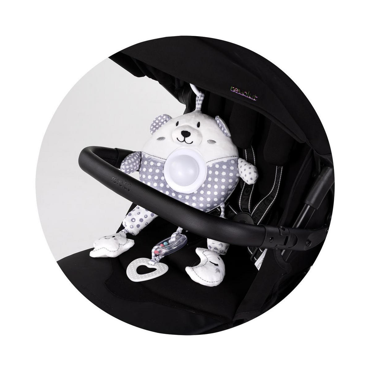 MUSIKMOBILE große Tiere grau Melodie, Lichteffekte, Plüschtier, Kühlbeißring, Plüschtiere - Grau, Kunststoff (28/45/7cm) - Chipolino