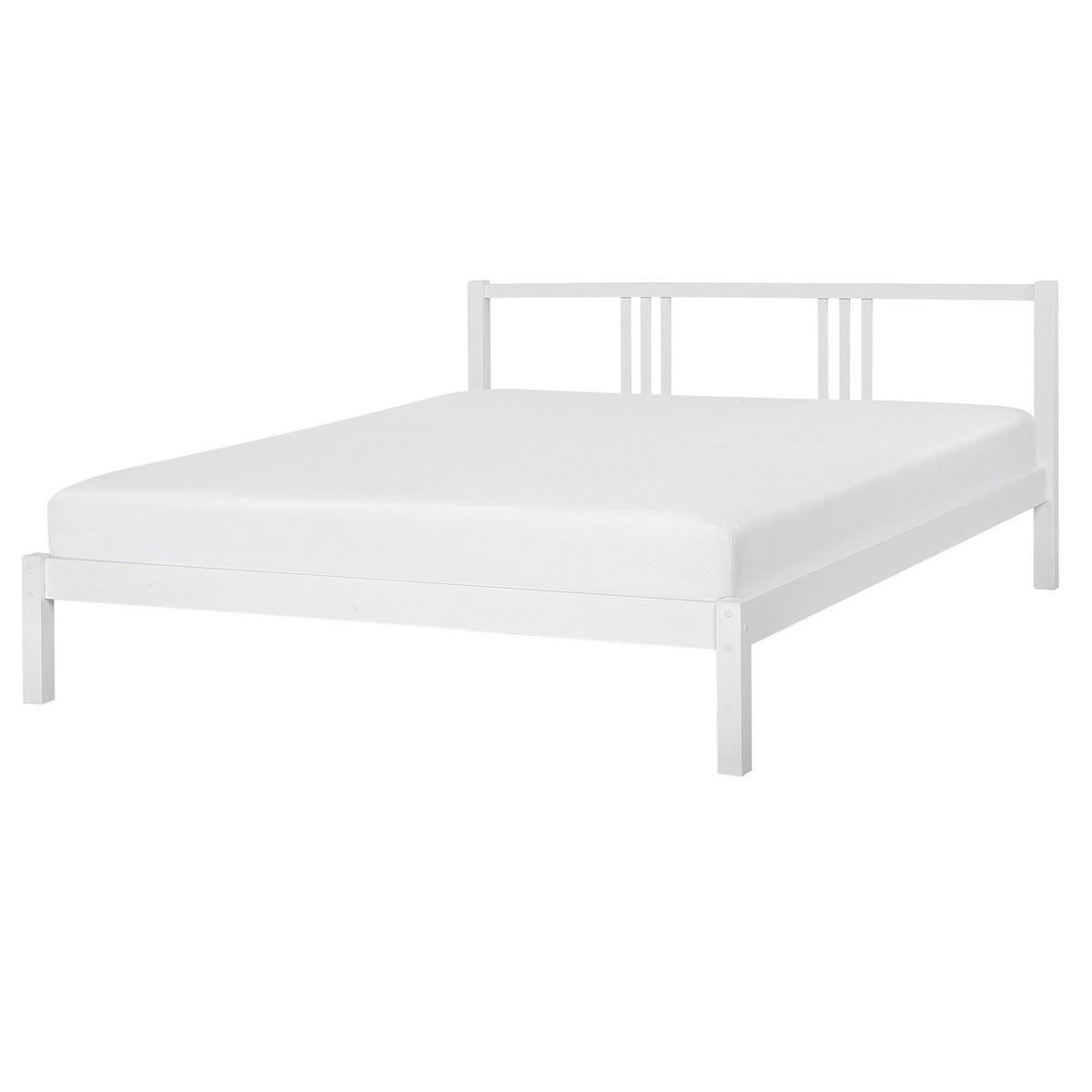 BETT mit Lattenrost 160x200 cm Weiß Vannes - Weiß, Holz (160/200cm) - Beliani
