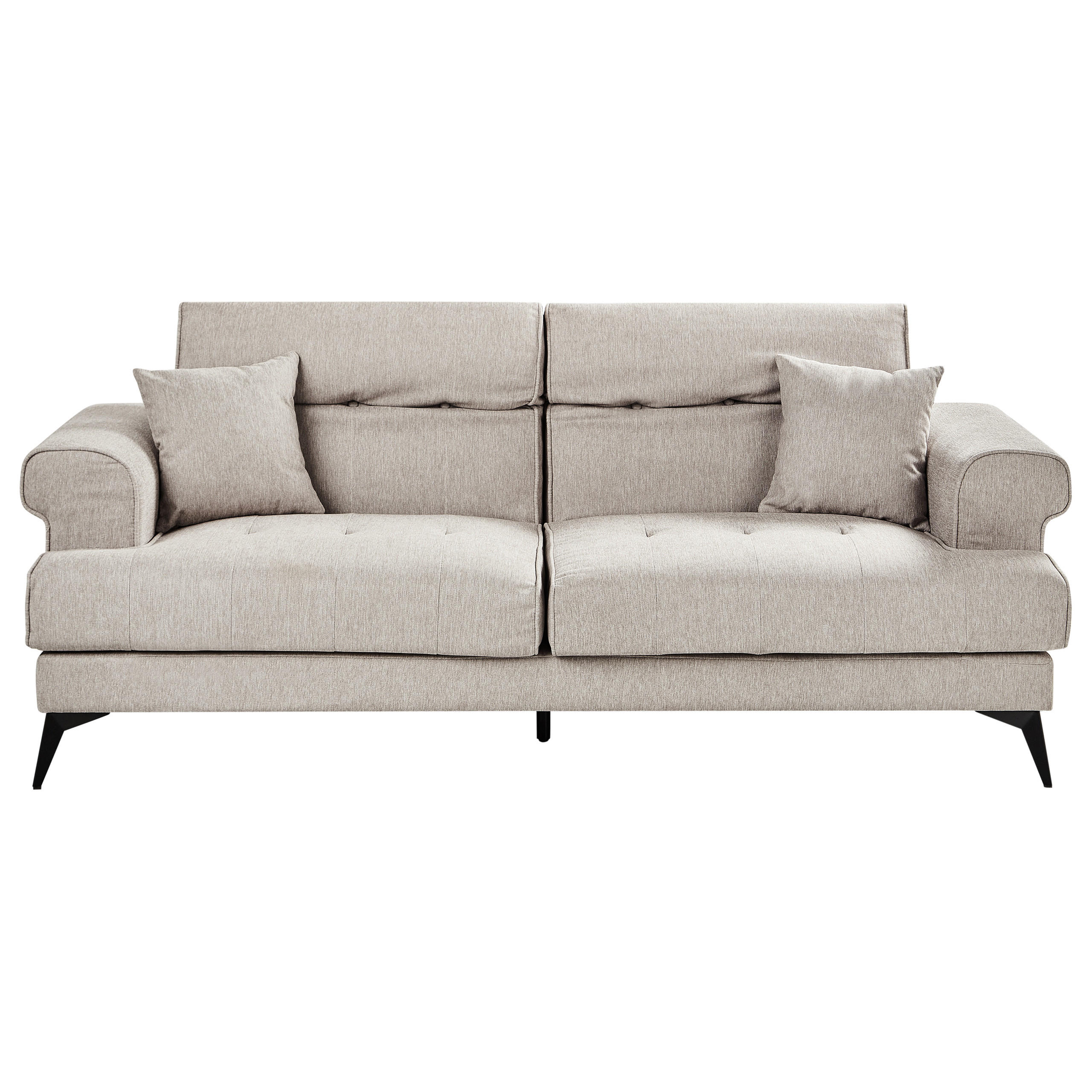 3-SITZER-SOFA Stoff Taupe Skive - Taupe, Textil (214/88/85cm) - Beliani