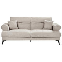 3-SITZER-SOFA Stoff Taupe Skive - Taupe, Textil (214/88/85cm) - Beliani