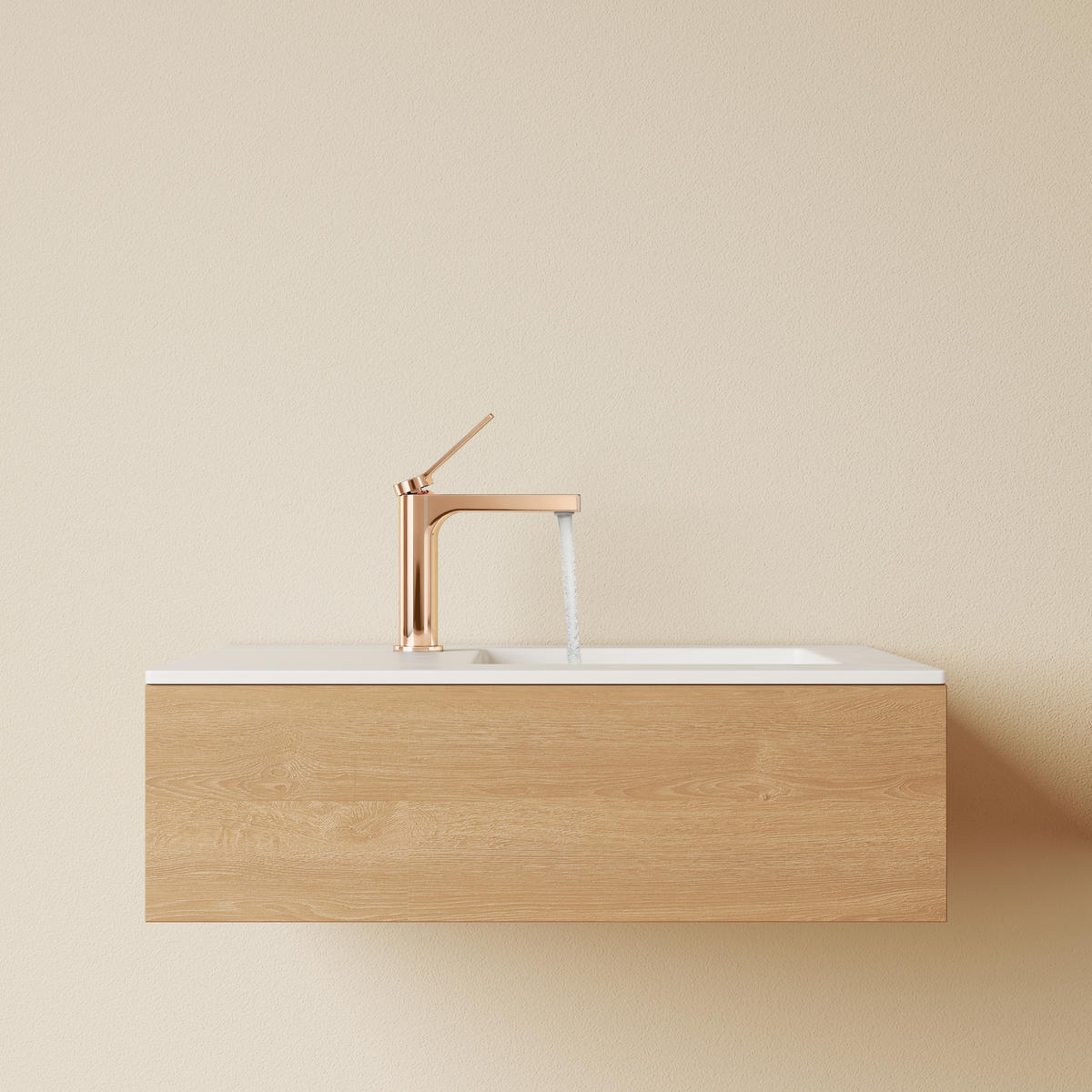 WASCHTISCHARMATUR mit Spulen-Zertifiziertem Filterelement Rosengold - Roségold, Metall (17.3/4.6/19.5cm) - EMKE