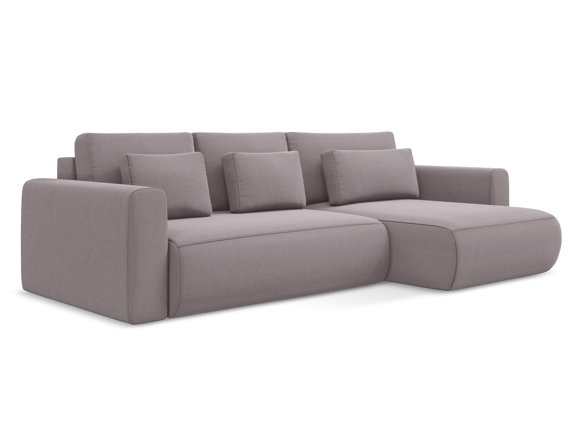 ECKSOFA mit Schlaffunktion Samt Stoff Violett - Lila/Flieder, Kunststoff/Textil (278/149cm) - Makamii
