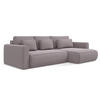 ECKSOFA mit Schlaffunktion Samt Stoff Violett - Lila/Flieder, Kunststoff/Textil (278/149cm) - Makamii