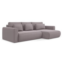 ECKSOFA mit Schlaffunktion Samt Stoff Violett - Lila/Flieder, Kunststoff/Textil (278/149cm) - Makamii