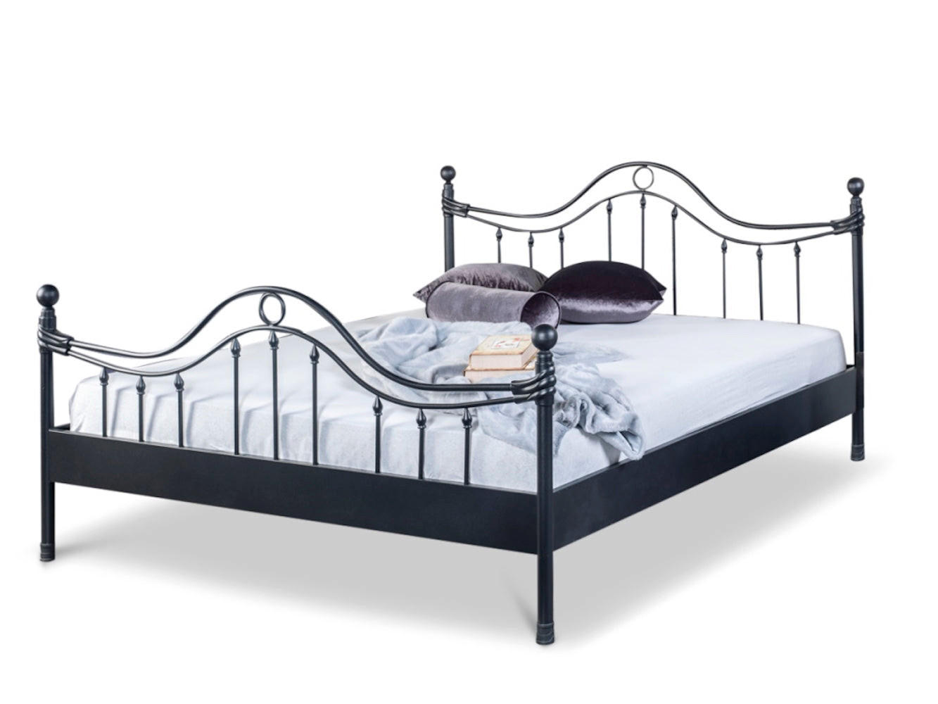 METALLBETT Lorena / 180 x 210 cm / schwarz - Schwarz, Metall (180/210cm) - BED BOX