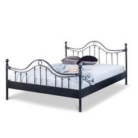 METALLBETT Lorena / 160 x 220 cm / schwarz-silber gewischt - Silberfarben/Schwarz, Metall (160/220cm) - BED BOX