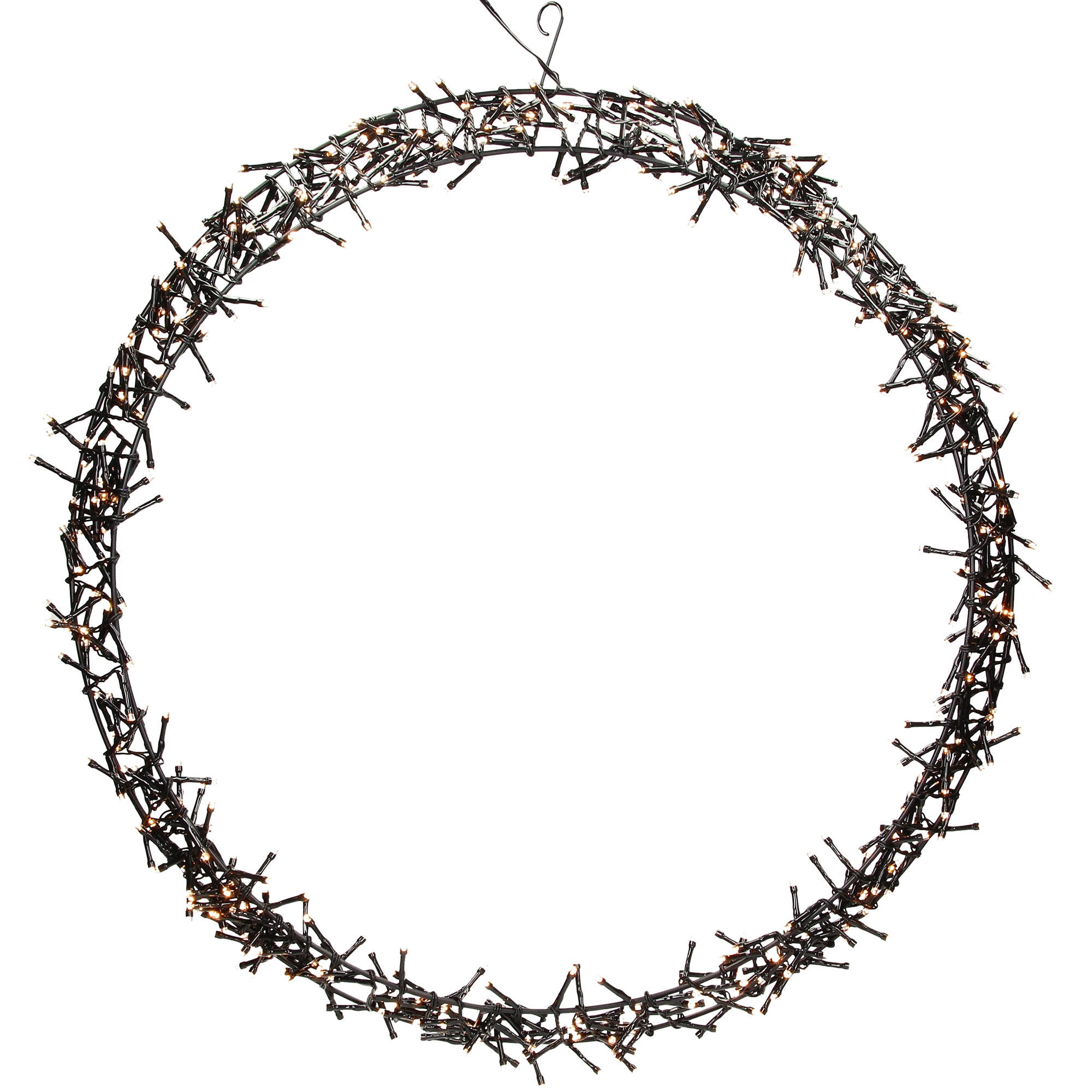 WEIHNACHTSKRANZ Ø58 cm mit 500 LED - Schwarz, Kunststoff (6.5/58/58cm) - ECD-Germany