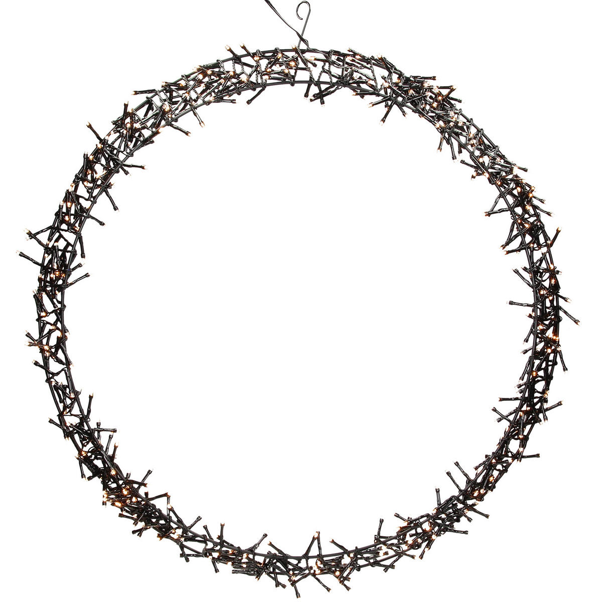 WEIHNACHTSKRANZ Ø58 cm mit 500 LED - Schwarz, Kunststoff (6.5/58/58cm) - ECD-Germany