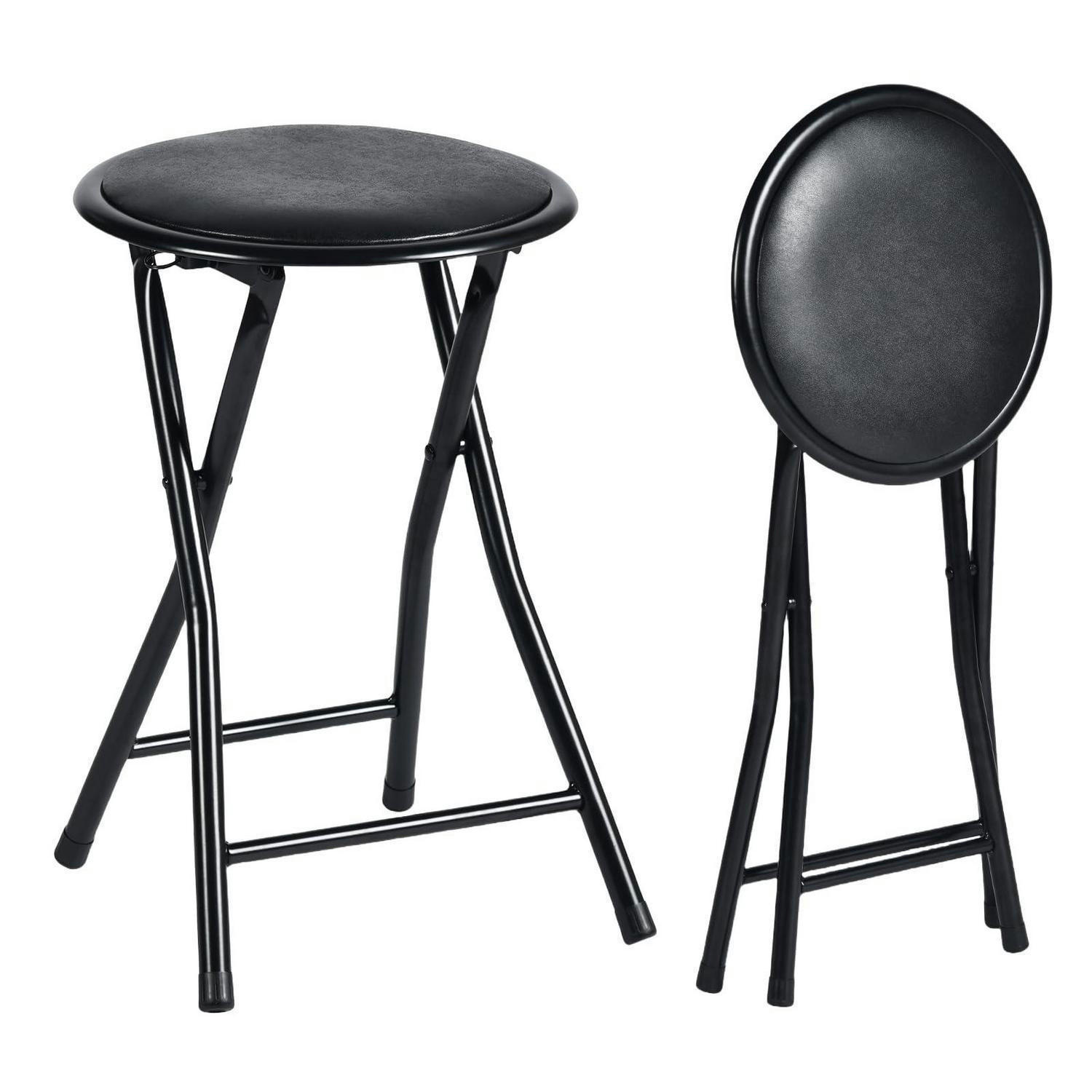 KLAPPHOCKER 2er Set Schwarz 30 x 30 x 46 cm - Schwarz, Metall (30/46/30cm)