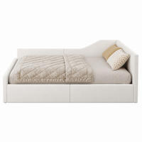 TAGESBETT mit Stauraum 140x200 cm Leinen Beige - Beige, Metall (140/200cm) - Meubliv