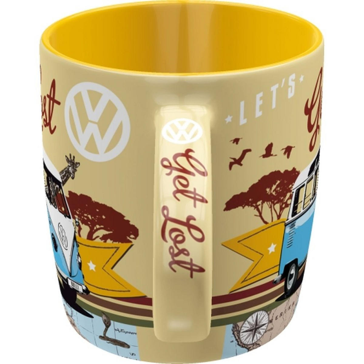 KAFFEETASSE 330 ml Volkswagen VW Bulli Let's Get Lost - Multicolor, Keramik (0.33L) - Nostalgic-Art