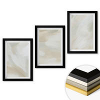 WANDBILDER 3er-Set - 20x30 cm Schwarzer Rahmen - Minimalismus der Farbstruktur - Schwarz, Kunststoff (20/30cm) - ArtPrintCave