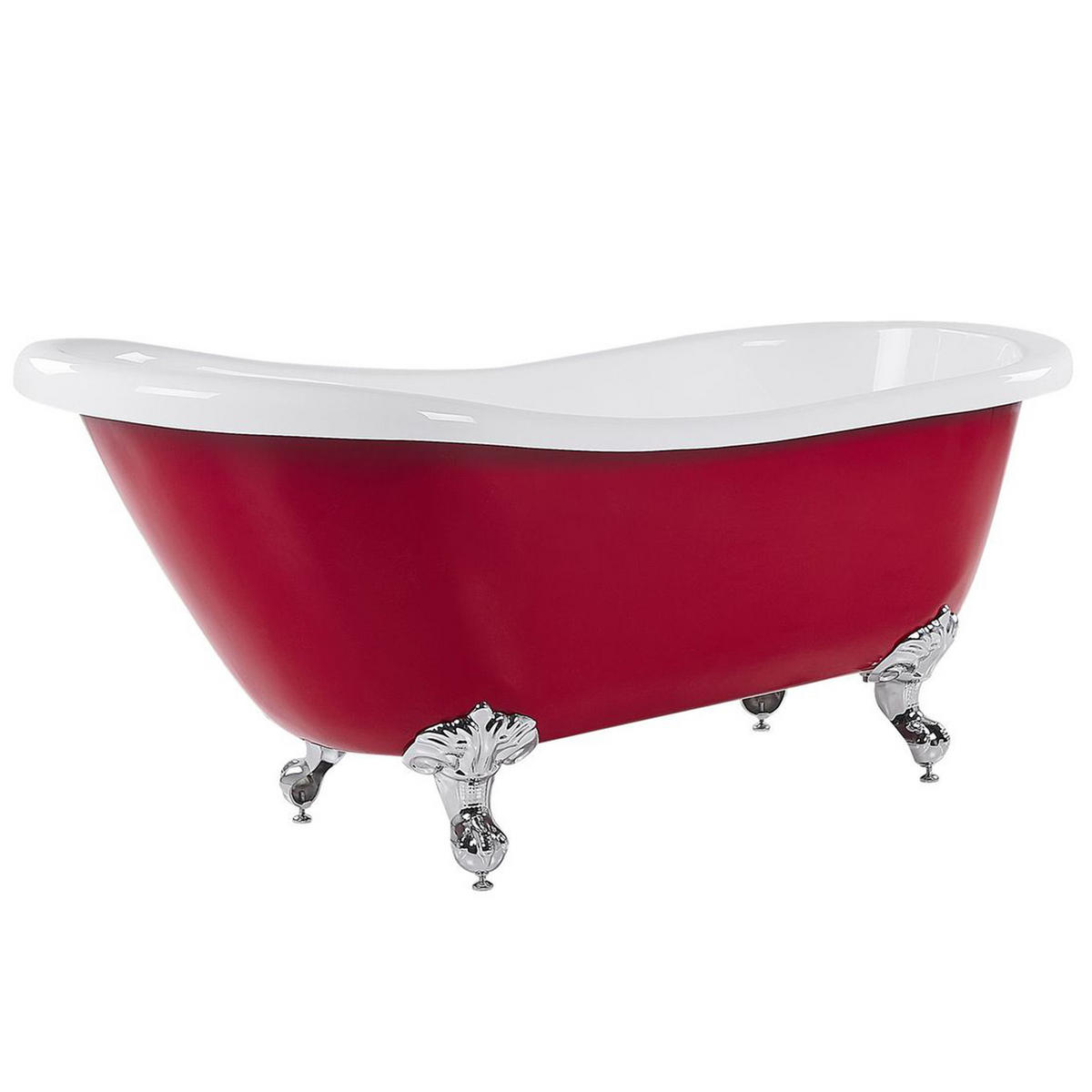 BADEWANNE FREISTEHEND 76x170x76 cm rot Cayman - Rot, Kunststoff (76/78/170cm) - Beliani