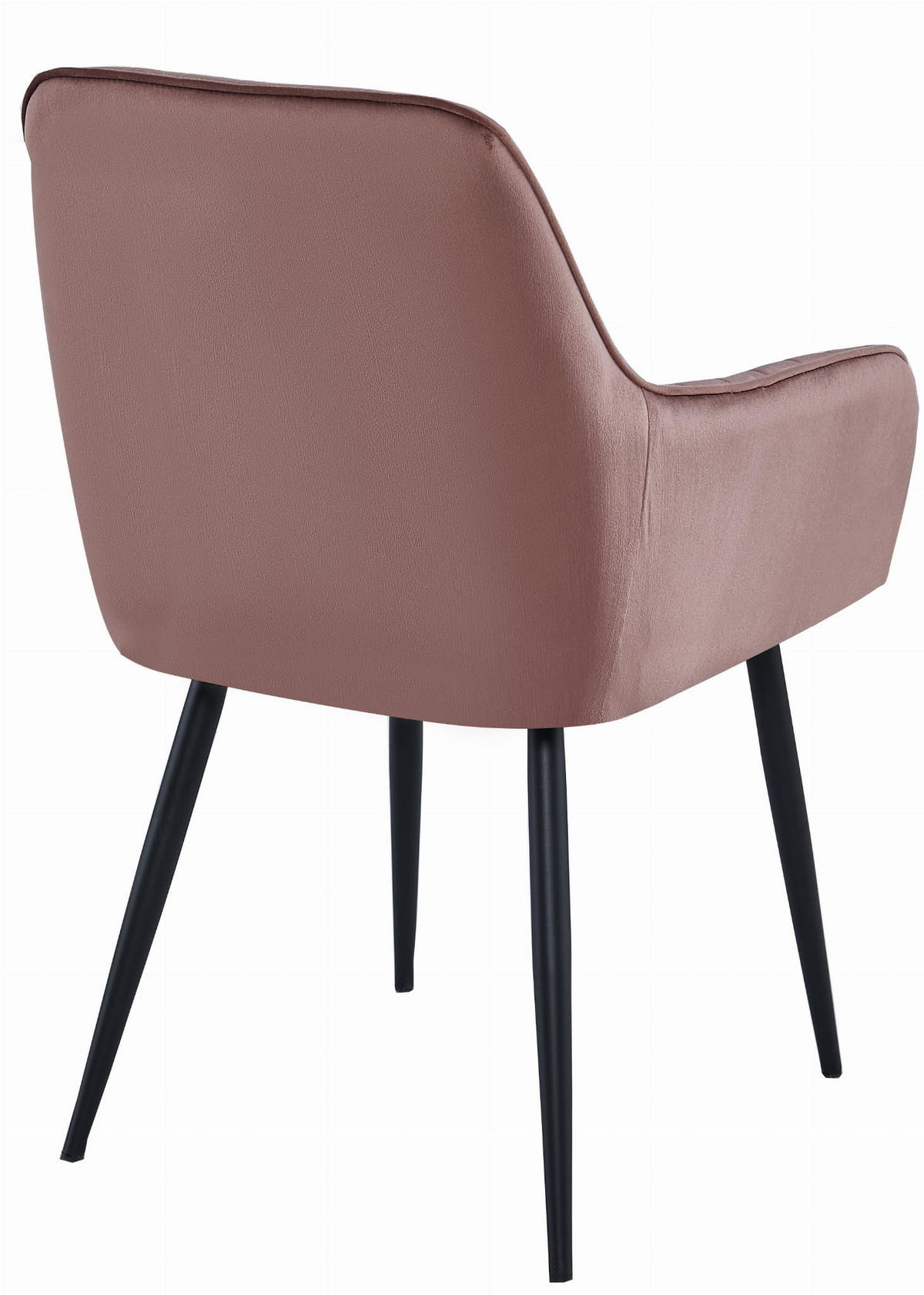 STUHL OSILO 1 Stück, Rosa, Schwarz, Schwarze metallische Beine - Rosa, Textil/Metall (55/84/46cm) - Komodee
