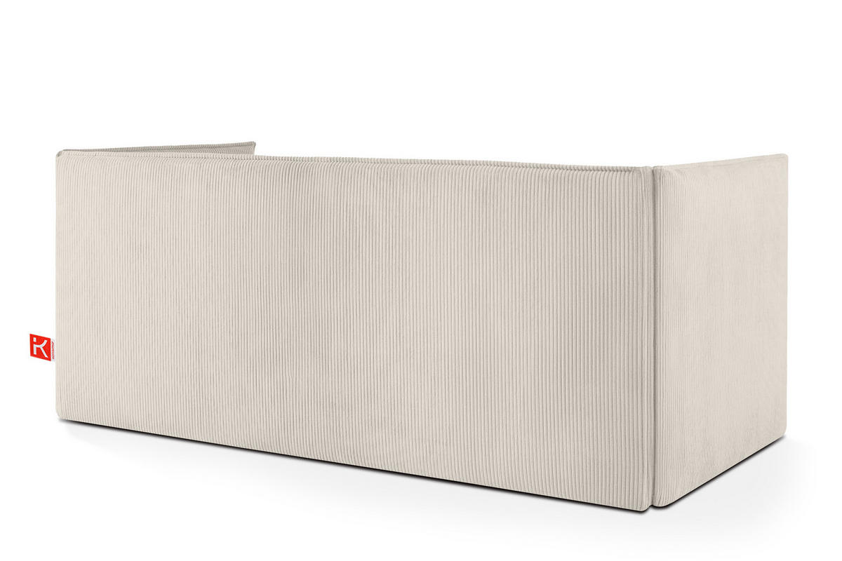 JUGENDBETT ROTI Einzelbett mit Bettkasten, 90x200cm, Bett mit Bonellmatratze, mit Rückenlehne - Creme/Schwarz, Holz/Holzwerkstoff (92/200cm) - KONSIMO®