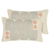 DEKOKISSEN 2er-Set Bunt 30/50 cm Tiarella - Multicolor, Naturmaterialen/Textil (30/50cm) - Beliani