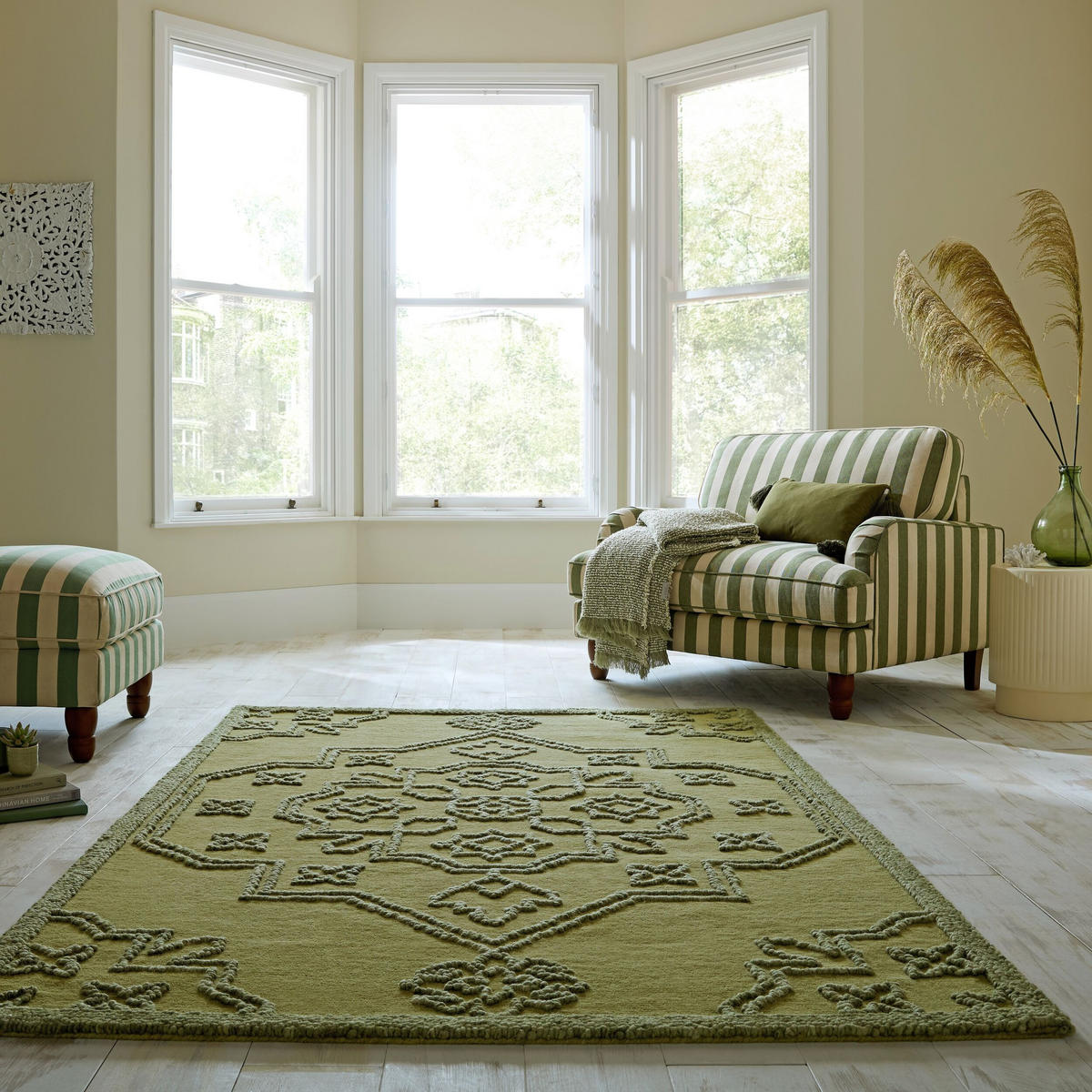 TEPPICH aus Wolle TINGIR in Grün, abstrakt, 200 x 290 cm - Grün, Textil (200/290cm) - KADIMA DESIGN