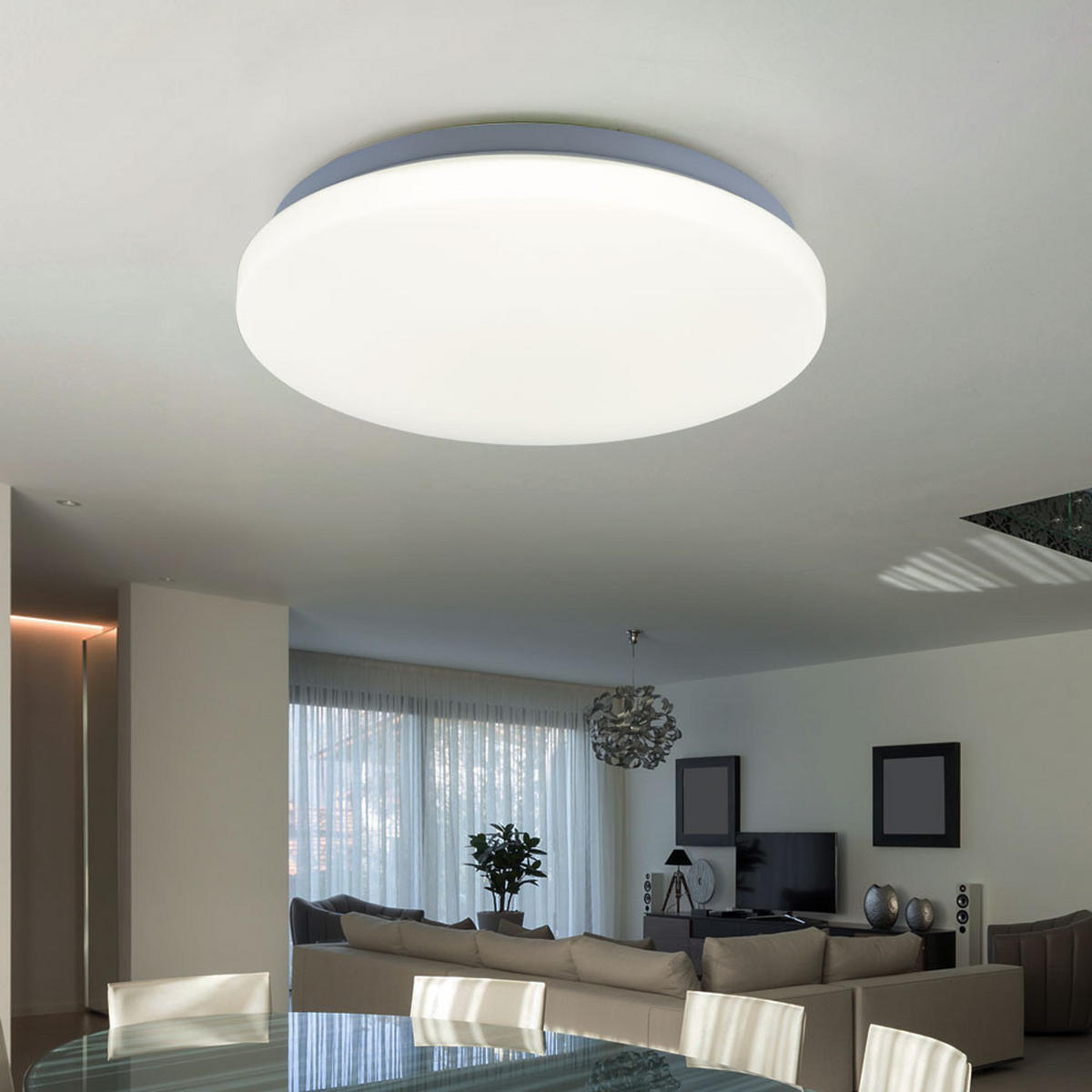 LED DECKENLEUCHTE Metall Weiß Rund - Weiß, Metall (29/6.5/6.5cm)