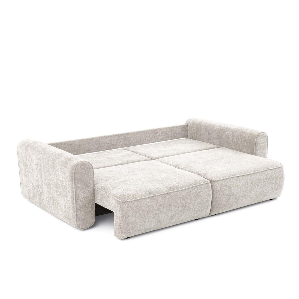 ECKSOFA MOTION mit Schlaffunktion 130x200 Webstoff Beige - Beige/Schwarz, Holz/Textil (250/166cm) - Muffo