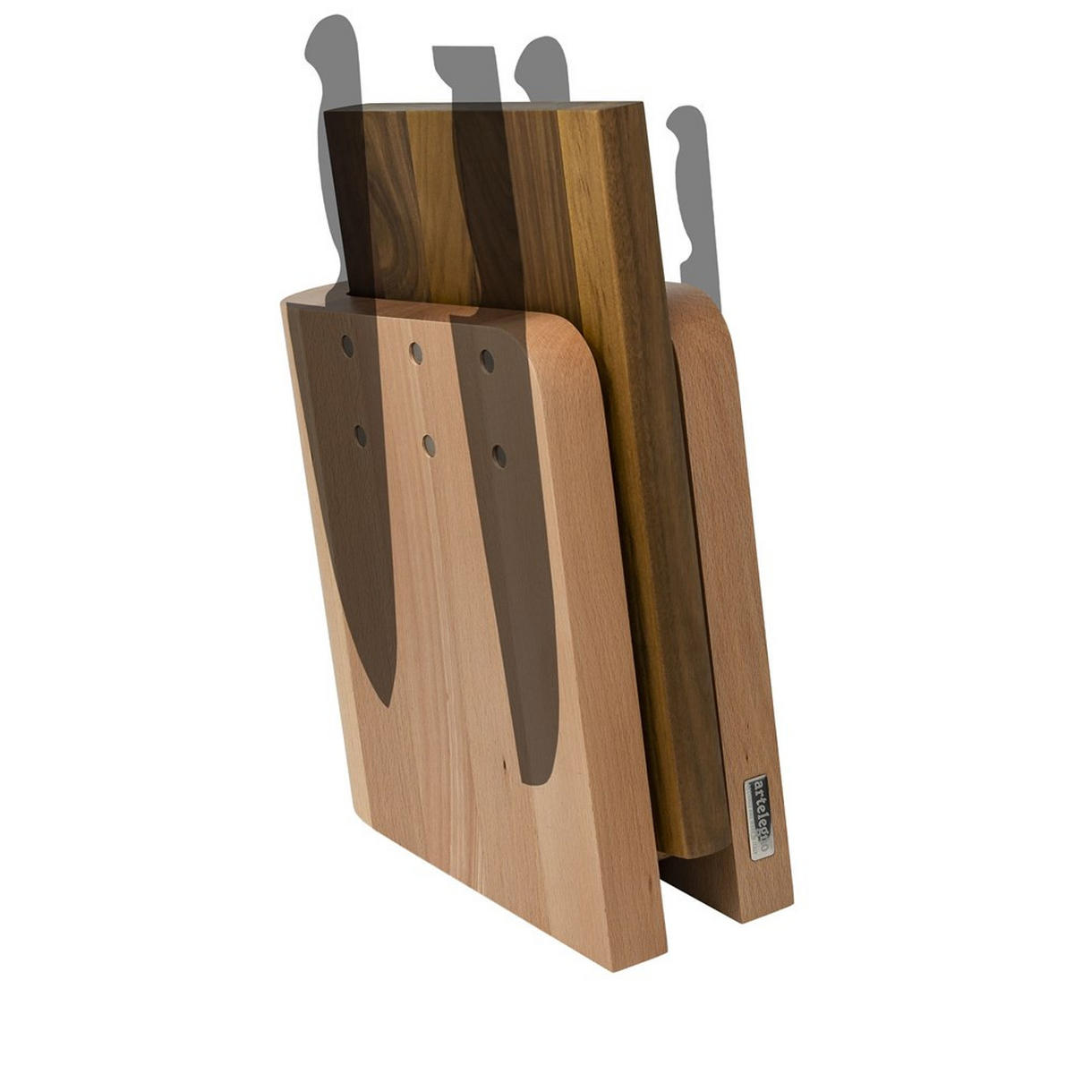 MESSERBLOCK Beige 24/10/24 cm AL86 - Beige, Holz (10/24/24cm) - ArteLegno