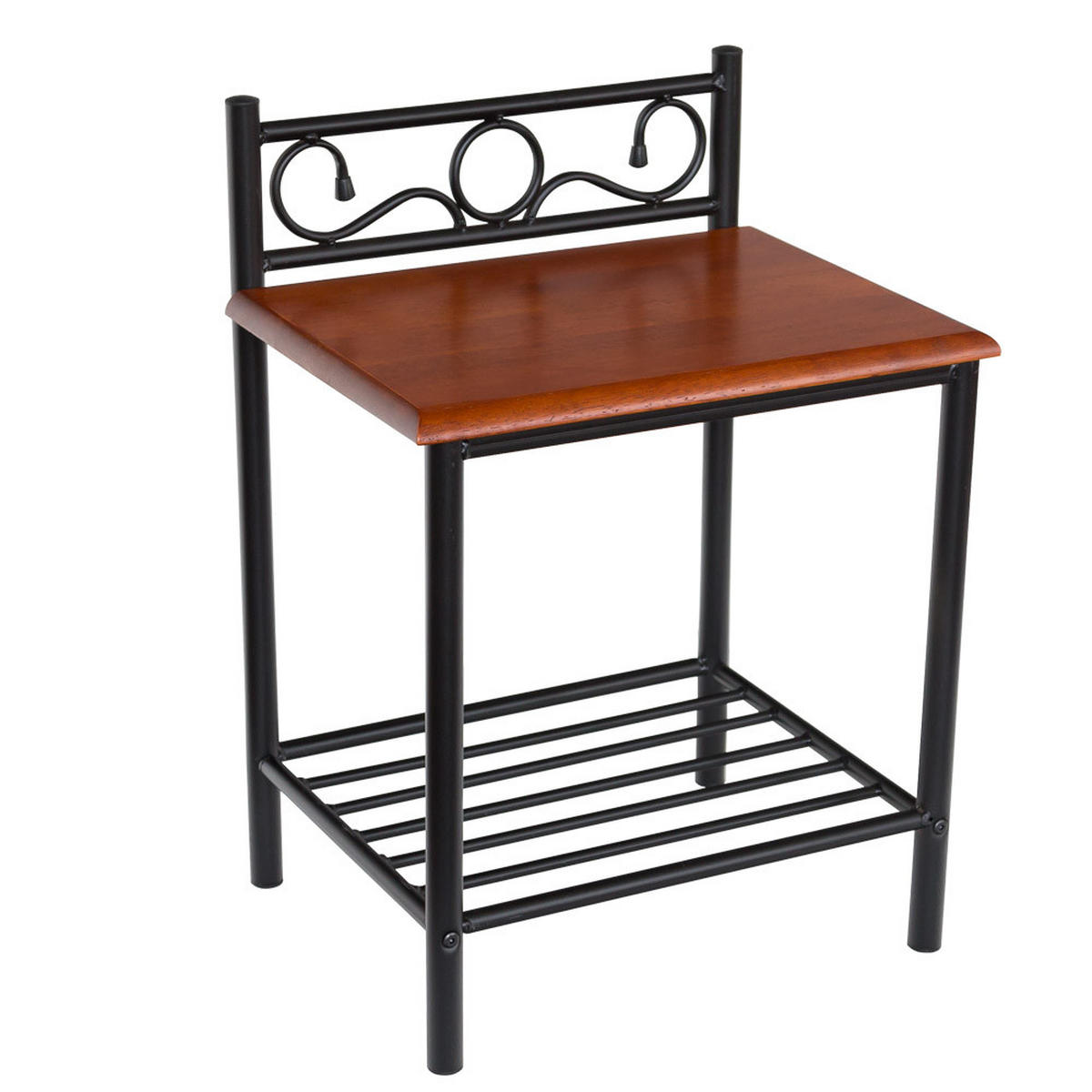 NACHTTISCH 45/64/35 cm Metall Schwarz - Schwarz, Holz/Metall (45/64/35cm) - Homestyle4u
