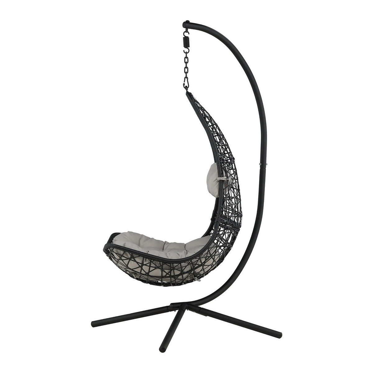 HÄNGESESSEL - Schwarz, Kunststoff (132/205/130cm) - home24