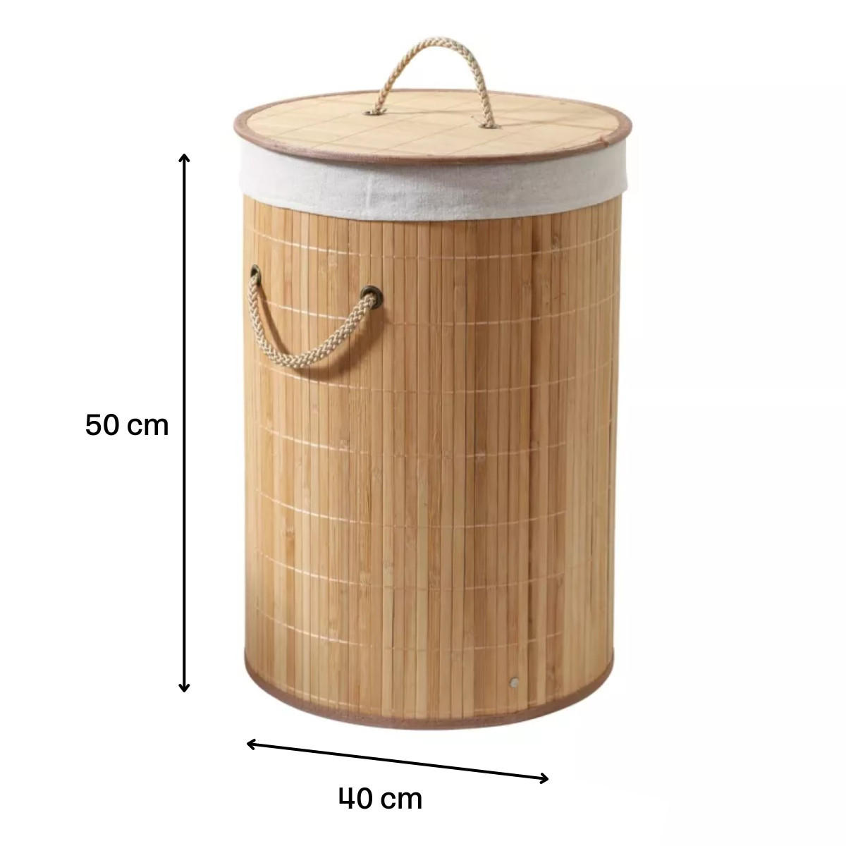 WÃ„SCHEKORB aus bambus 60l 40/40/50 cm - Apfelbaumfarben, Holz (40/50/42cm) - Calicosy