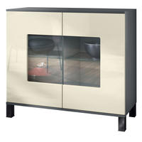 KOMMODE Grömitz Creme Hochglanz - Creme, Holzwerkstoff (92.5/84.5/35cm) - Vladon
