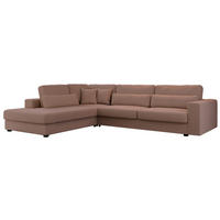 ECKSOFA Savona Rosa Boucle - links - Schwarz/Rosa, Kunststoff/Textil (316/249cm) - MKS