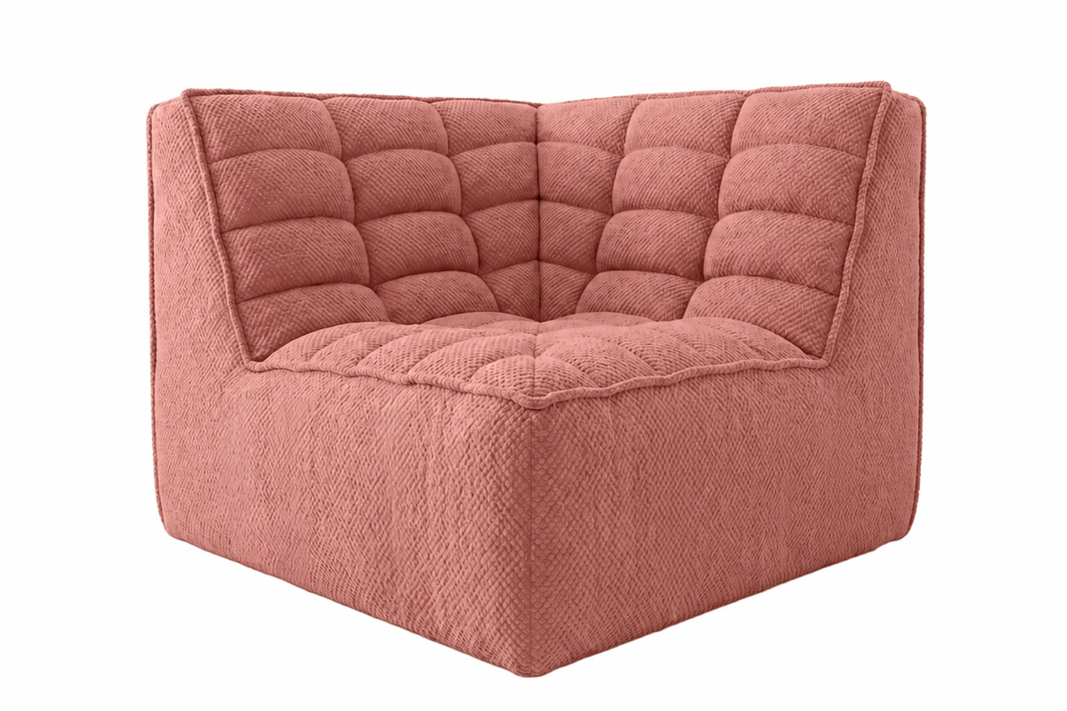 Kaiser Möbel ROHOVÝ MODUL, plyšová tkanina Pop, Růžová, LAZY