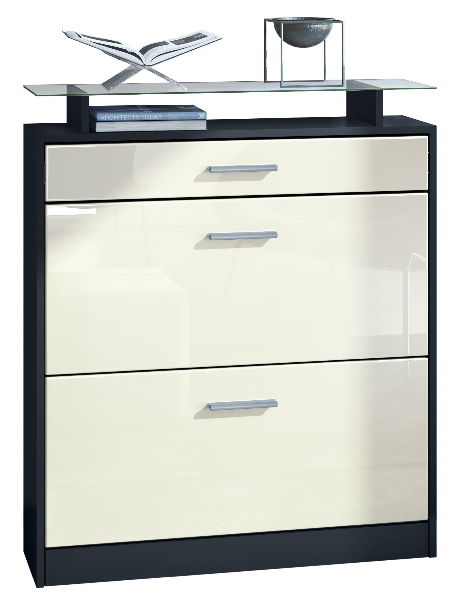 Vladon Schuhschrank Creme 89x104x23 cm