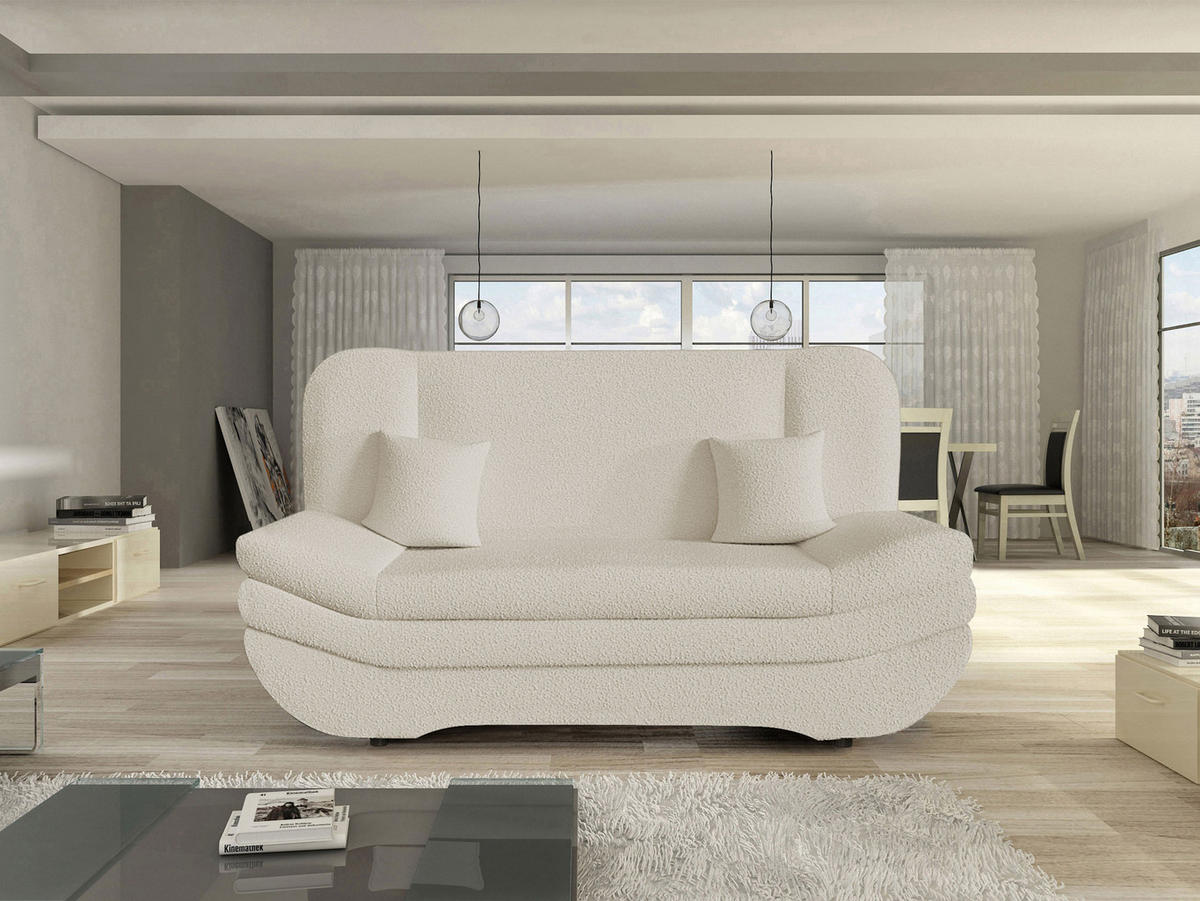 SCHLAFSOFA Weronika Premium - Kaschmir/Schwarz, Holz/Kunststoff (200/95/90cm) - MIRJAN24