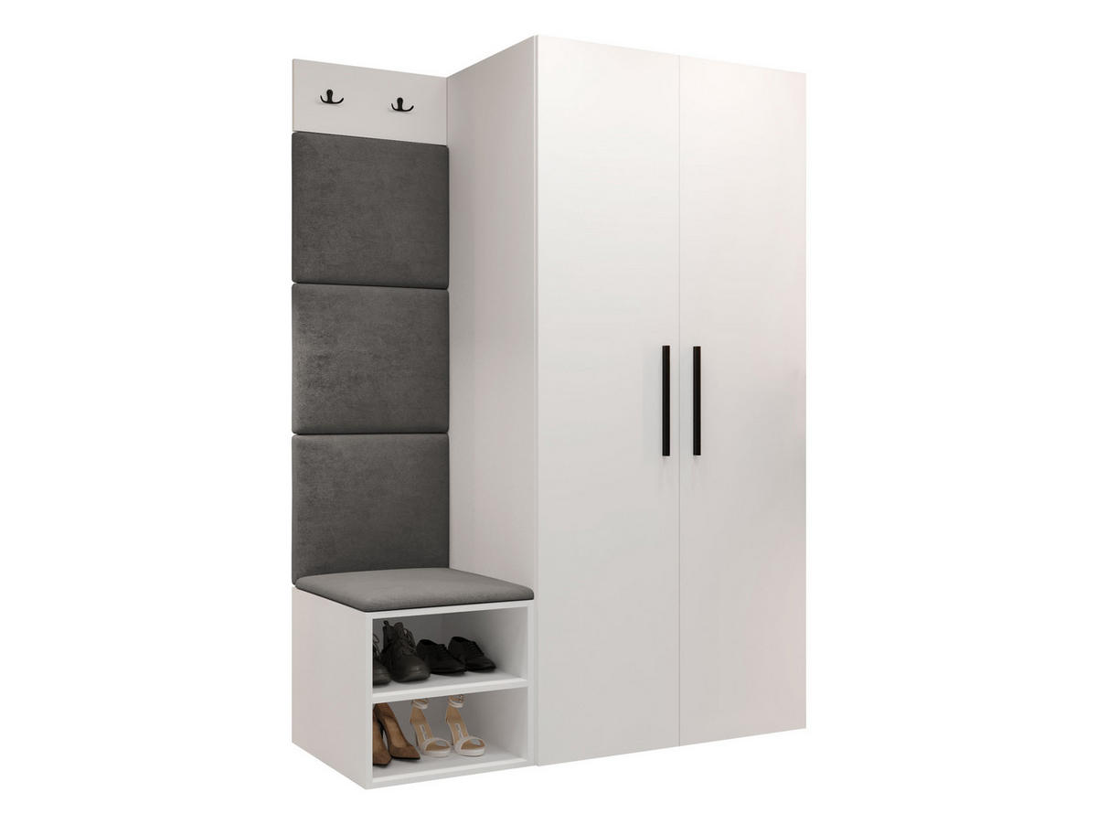 GARDEROBEN-SET Medi IV - Schwarz/Weiß, Holzwerkstoff/Kunststoff (80/191/50cm) - MIRJAN24