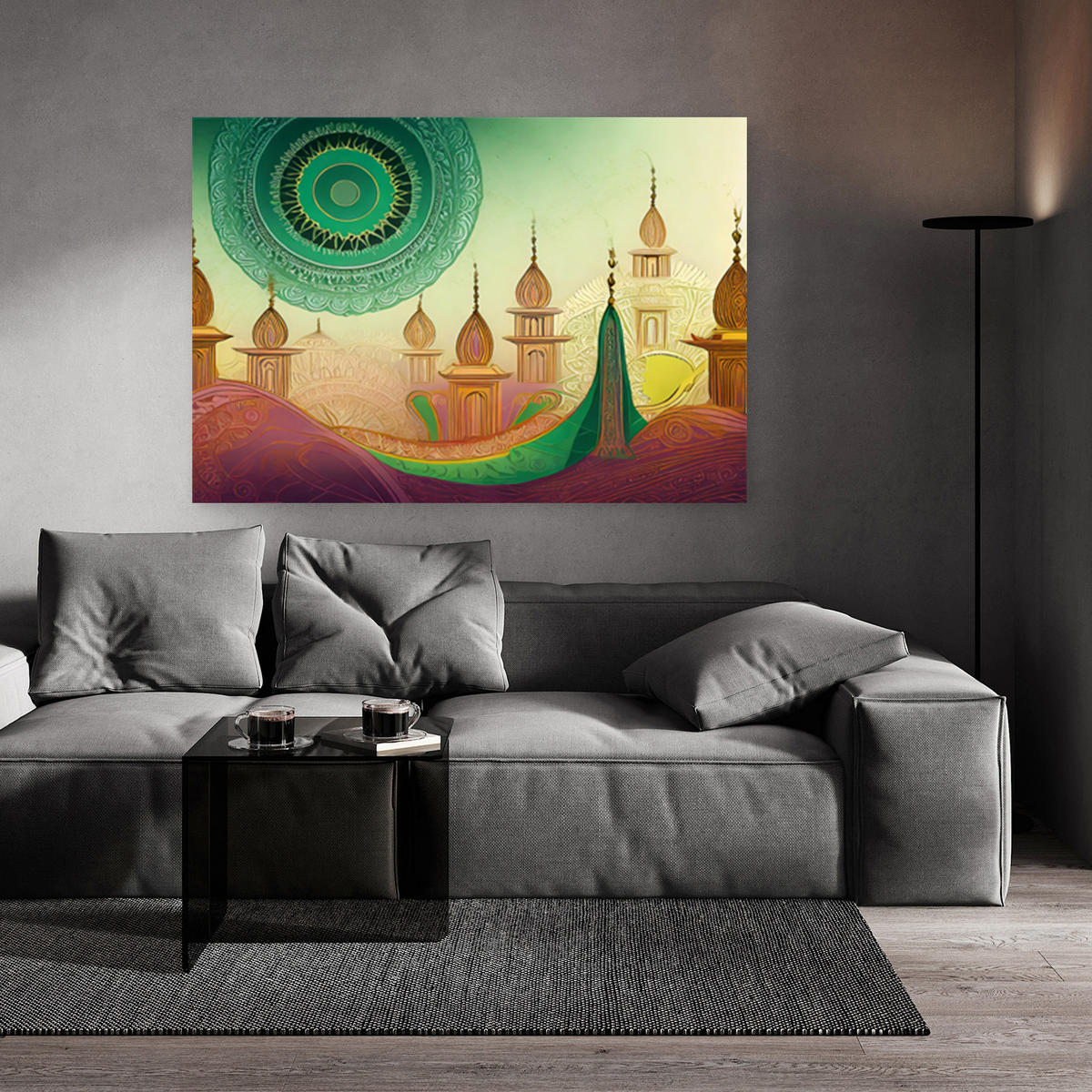 WANDBILD mandala islamische stadt - Multicolor, Textil (60/40cm) - Feeby