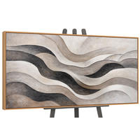 GEMÄLDE Sandwellen Schattenfugenrahmen Eichefarben 140x70 cm - Eichefarben, Holz (140/70cm) - YS-art gallery