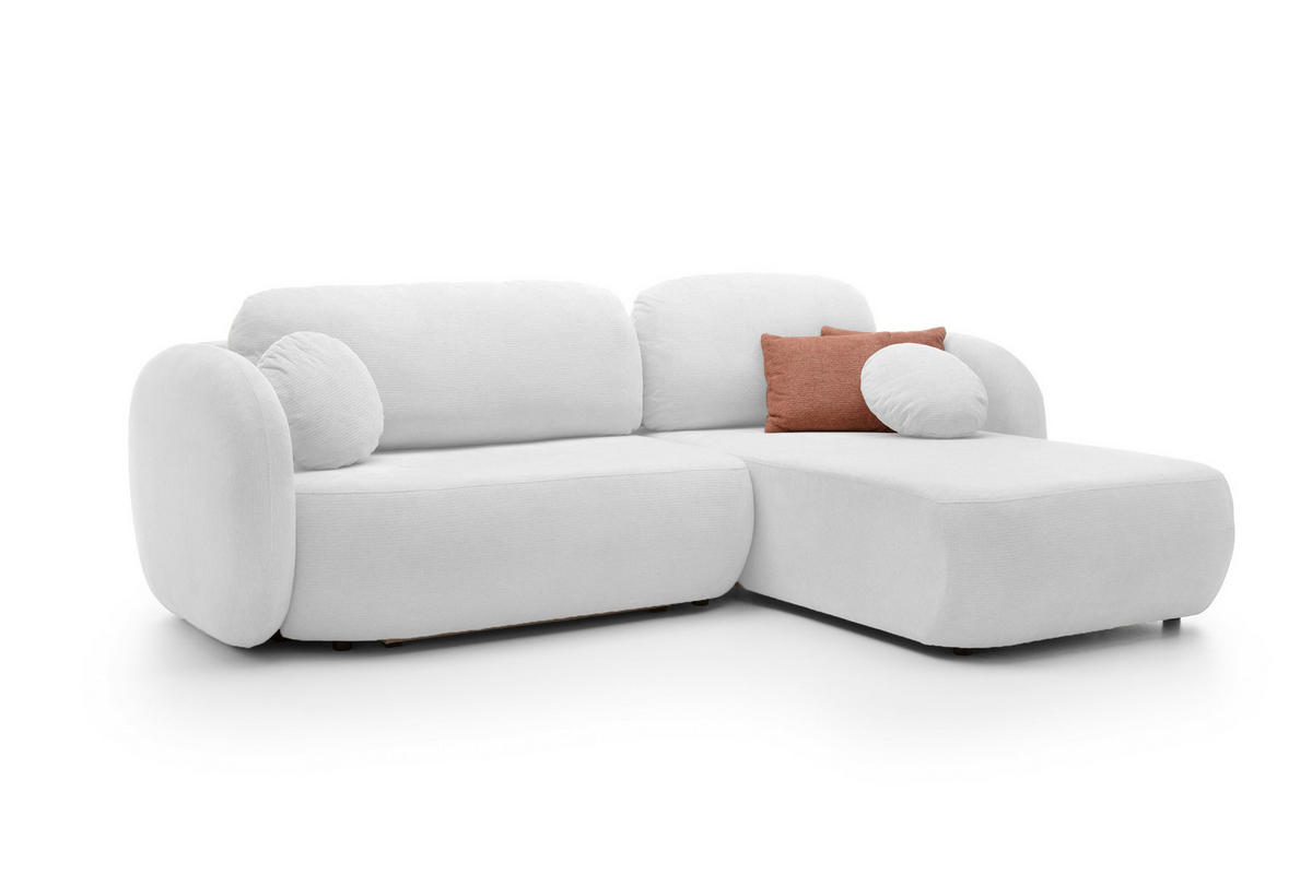 ECKSOFA OLIO L-Form Schlaffunktion mit Bettkasten, lose Rückenkissen, freistehend, RECHTS 248x174 cm Silver-coloured - Silberfarben, Holz/Textil (248/174cm) - DomoHome