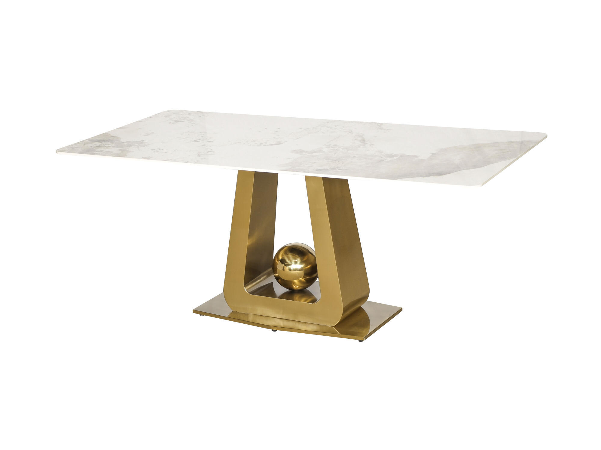 ESSTISCH MODIG Weiß 180x90x75 cm - Weiß, Stein (90/180/75cm) - FURNLUX