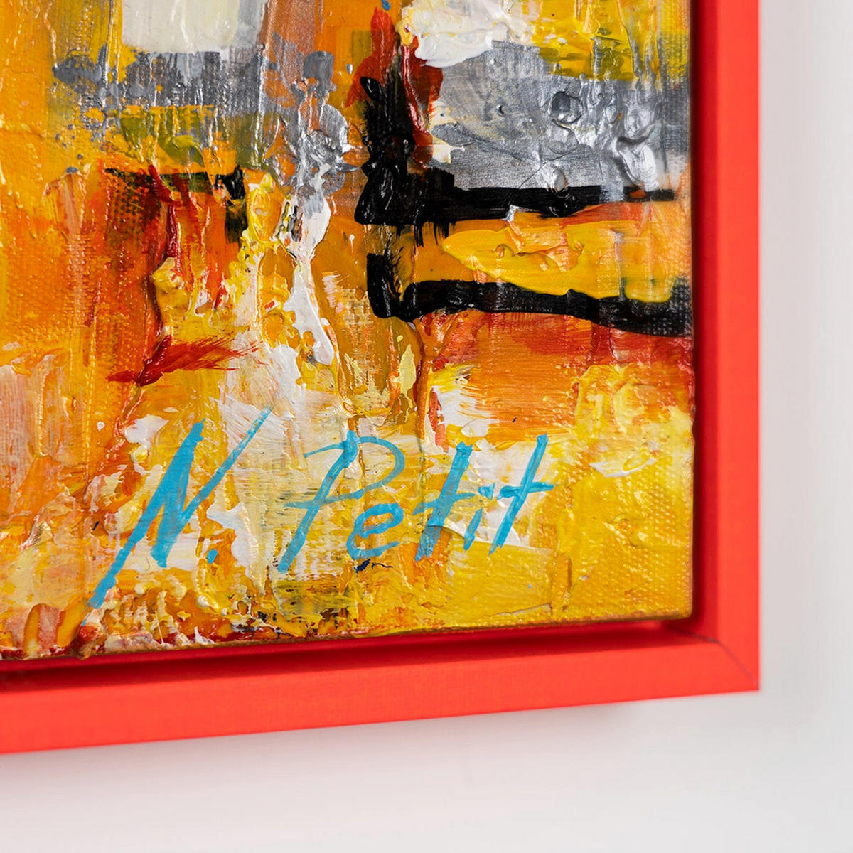 GEMÄLDE Kleinstadt Schattenfugenrahmen Rot 150x50 cm - Rot, Holz (150/50cm) - YS-art gallery