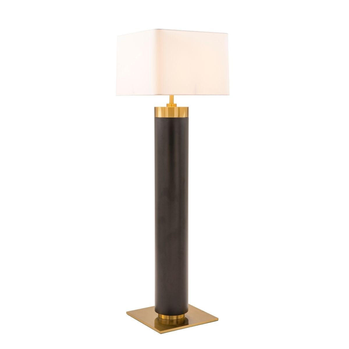 STEHLEUCHTE aus schwarzem metall mit messinggold-finish - vendome 50/50/165 cm - Schwarz, Metall (47/50/165cm) - Signature