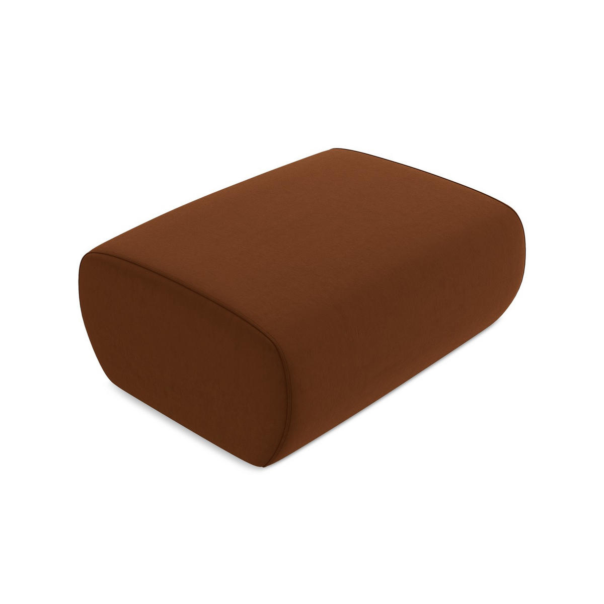 POUF Samt Stoff Orange - Terracotta/Schwarz, Kunststoff/Textil (102/40/62cm) - Makamii
