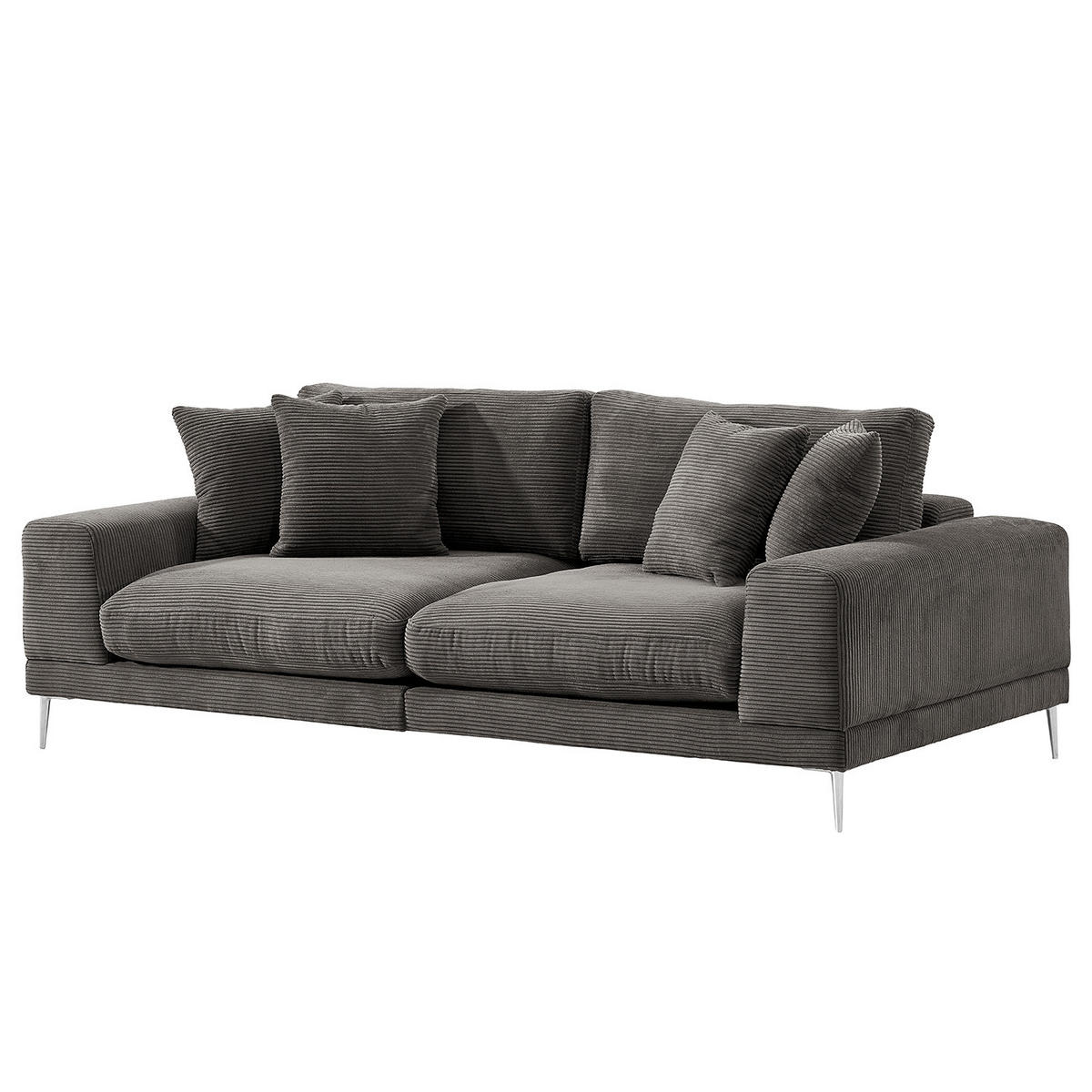 3-SITZER SOFA - Grau, Textil (243/92/103cm) - home24