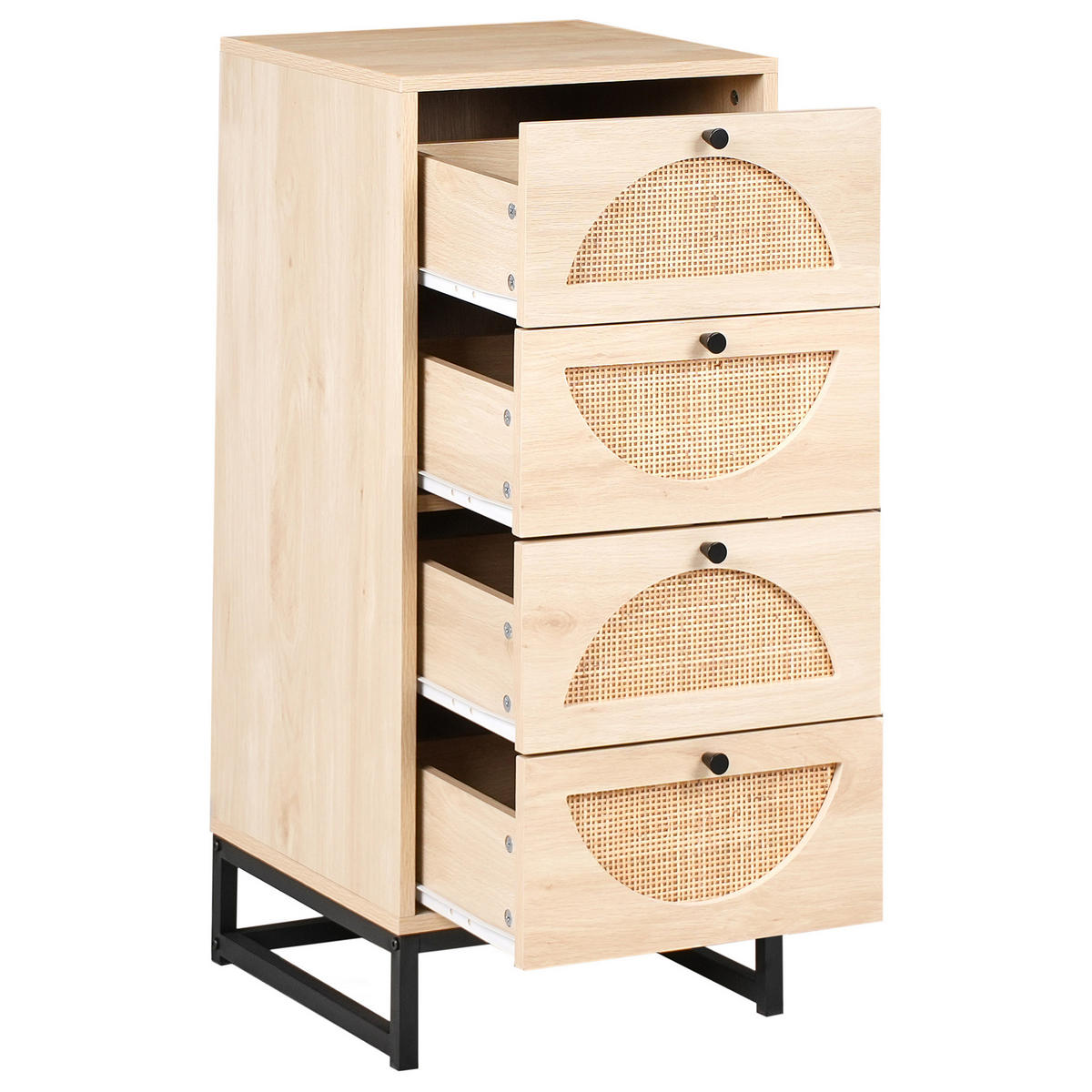 KOMMODE mit 4 Schubladen Hellbraun Botwood - Hellbraun, Holzwerkstoff (40/90/40cm) - Beliani