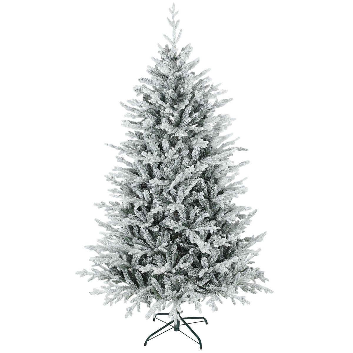 KÜNSTLICHER Weihnachtsbaum 180 cm künstlich Tannenbaum mit Schnee, 1976 Spitzen - Grün, Kunststoff (180cm) - HOMCOM