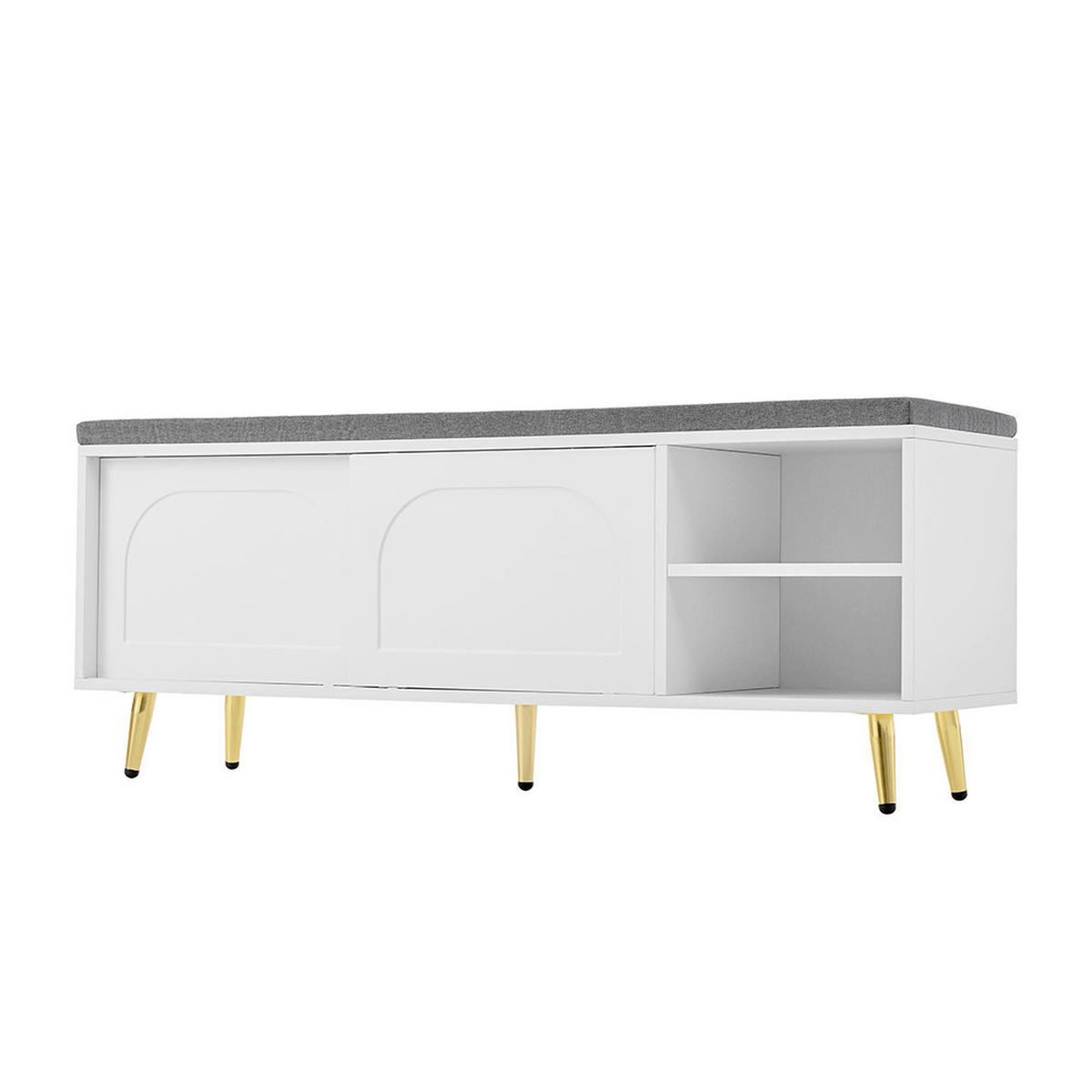 SCHUHBANK in B121×T35×H49cm,Weiß - Weiß, Holz/Holzwerkstoff (35/49/121cm) - KOMHTOM