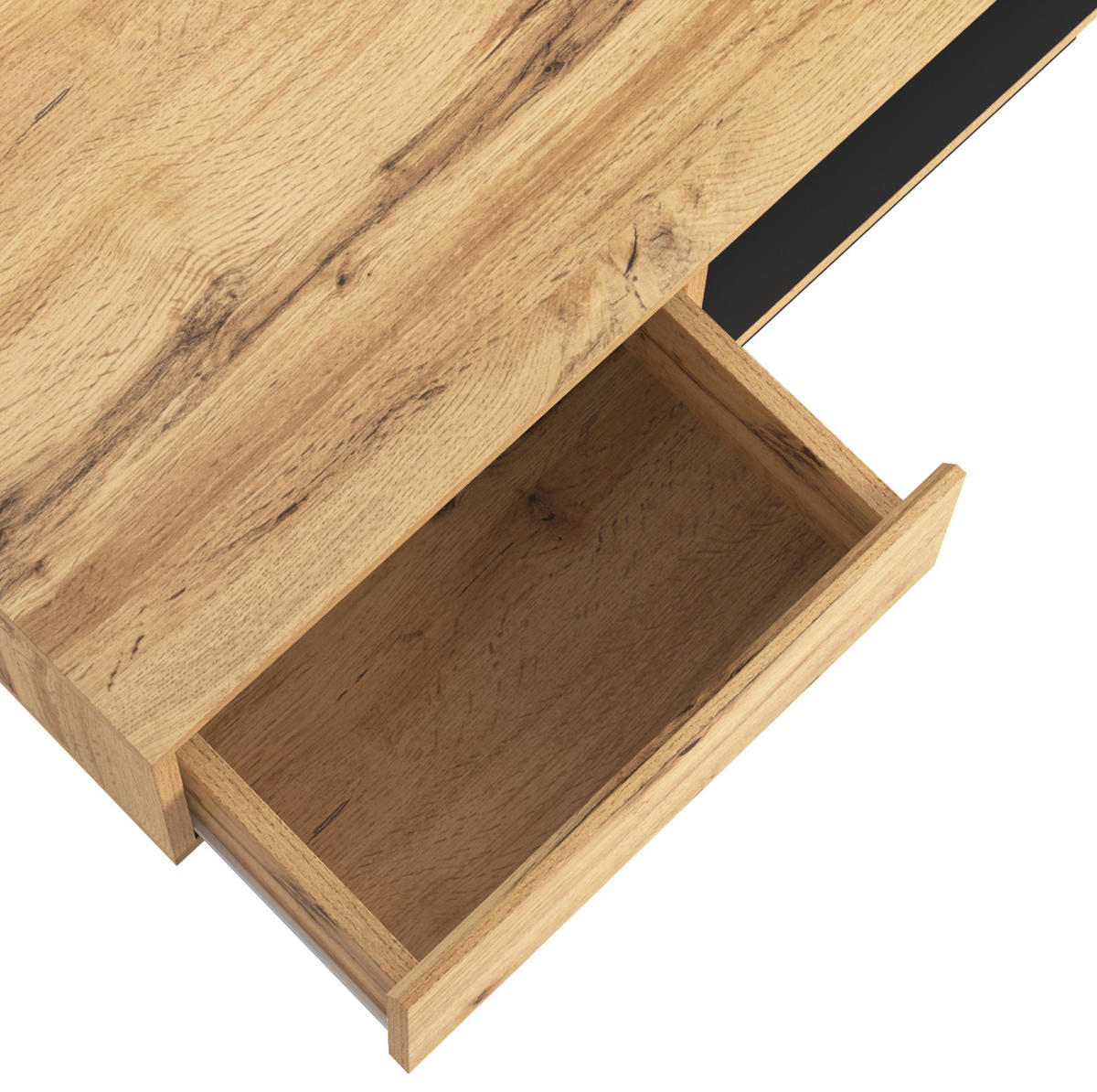 COUCHTISCH aus melaminbeschichteter Spanplatte 100x60x47 cm Eiche/Anthrazit mit Schublade und Stauraum - Naturfarben, Holzwerkstoff (100/60/47cm) - IVMEU