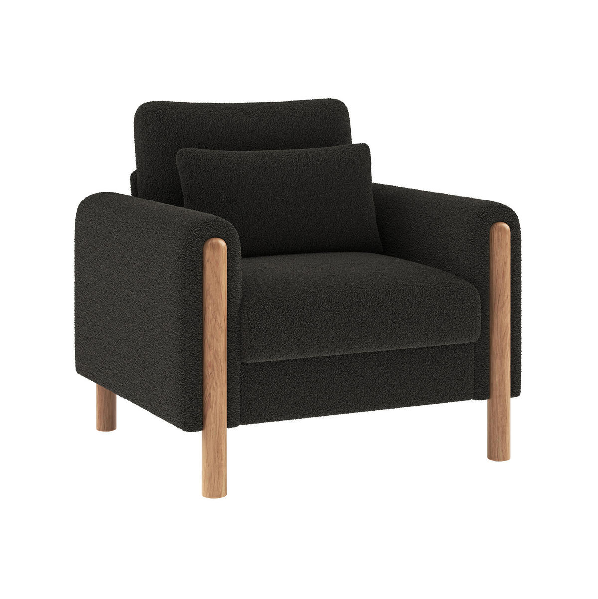 KRESLO 87/83/88,5 cm tmavosivé z teddy zamatu, s mäkkým čalúnením - tmavosivá, textil (83/88.5/87cm) - BEAOK