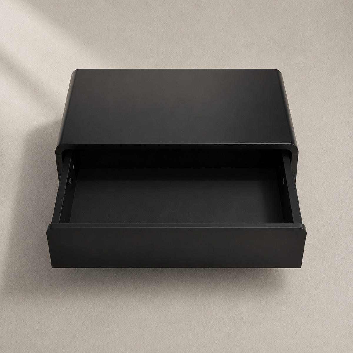 WAND-NACHTTISCH mit Schublade und Regal 46/25/21 cm - Schwarz, Holzwerkstoff (25/21/46cm) - SCENA LIVING