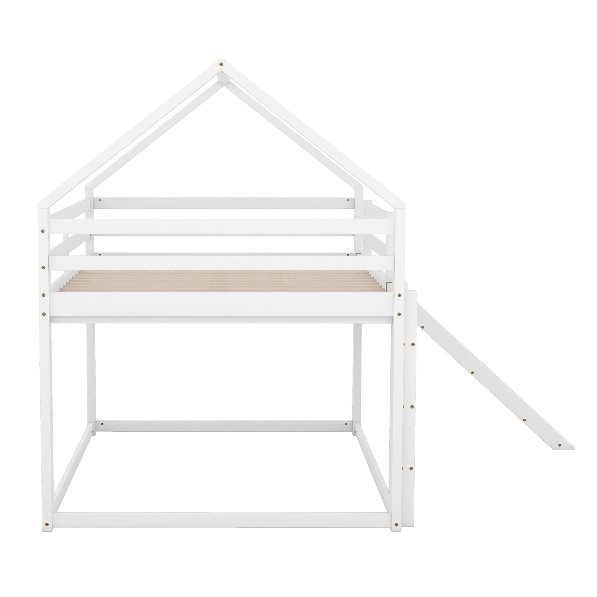 HAUSBETT mit USB Weiß 140x200 cm Holz - Weiß, Holz (140/200cm) - SONNENH